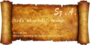 Számtartó Andor névjegykártya